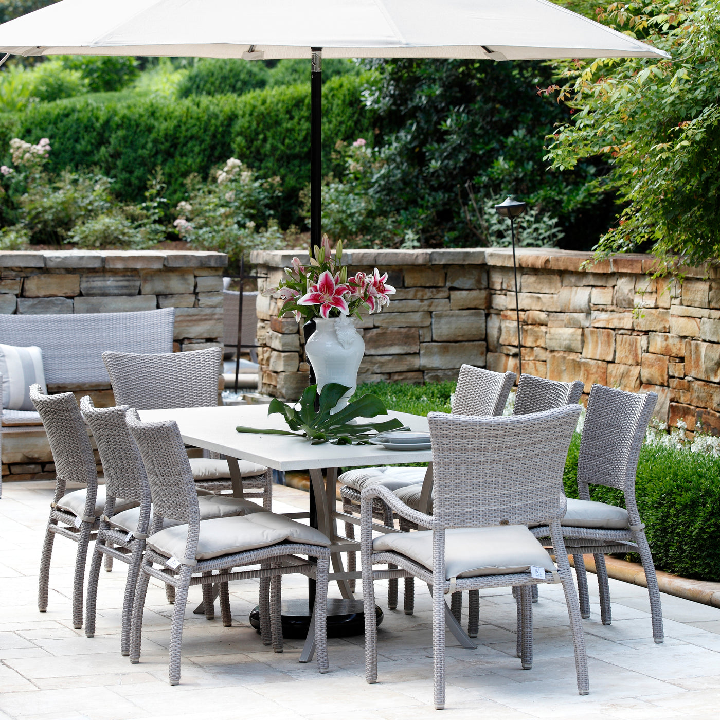 Skye Woven N-dura Resin Wicker Stackable Outdoor Arm Chair