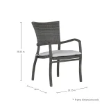 Skye Woven N-dura Resin Wicker Stackable Outdoor Arm Chair - Image 12