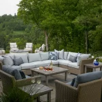 Club Woven N-dura Resin Wicker Outdoor Corner Sectional Sofa - Image 4