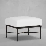 Roma Wrought Aluminum Outdoor Ottoman - Image 3
