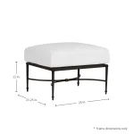 Roma Wrought Aluminum Outdoor Ottoman - Image 4