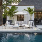 Roma Wrought Aluminum Outdoor Ottoman - Image 5