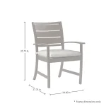 Charleston Wrought Aluminum Outdoor Arm Chair - Image 8