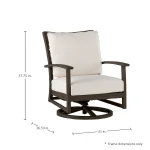 Charleston Wrought Aluminum Outdoor Swivel Rocker Lounge - Image 22