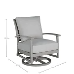 Charleston Wrought Aluminum Outdoor Swivel Rocker Lounge - Image 21