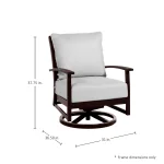 Charleston Wrought Aluminum Outdoor Swivel Rocker Lounge - Image 12