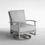 Charleston Wrought Aluminum Outdoor Swivel Rocker Lounge - Image 7