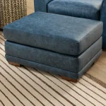 Jewel Fabric & Leather Ottoman - Image 3