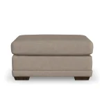 Jewel Fabric & Leather Ottoman - Image 4