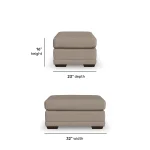Jewel Fabric & Leather Ottoman - Image 6