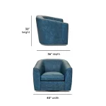 Jewel Fabric & Leather Swivel Chair - Image 6