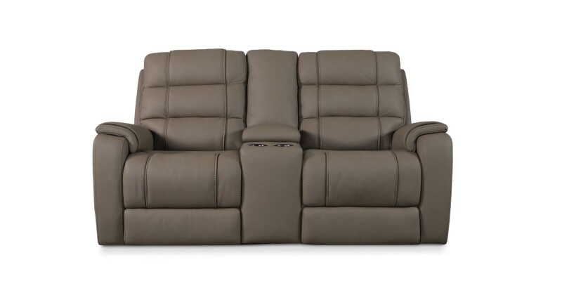 Wendell Leather Power Reclining Loveseat with Center Console