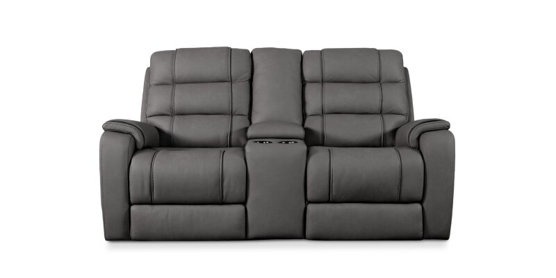 Wendell Leather Power Reclining Loveseat with Center Console