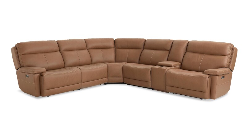 Fletcher Leather Power Reclining Sectional