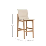 Coast Teak Sling Outdoor Bar Stool 30 In. - Image 4