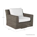 Rustic Woven N-dura Resin Wicker Outdoor Swivel Lounge Chair - (no Speaker) - Image 6