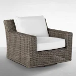 Rustic Woven N-dura Resin Wicker Outdoor Swivel Lounge Chair - (no Speaker) - Image 7