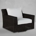 Rustic Woven N-dura Resin Wicker Outdoor Swivel Lounge Chair - (no Speaker) - Image 8