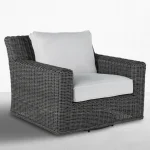 Rustic Woven N-dura Resin Wicker Outdoor Swivel Lounge Chair - (no Speaker) - Image 9