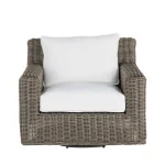 Rustic Woven N-dura Resin Wicker Outdoor Swivel Lounge Chair - (no Speaker) - Image 10