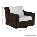 Rustic Woven N-dura Resin Wicker Outdoor Swivel Lounge Chair - (no Speaker) - Image 13