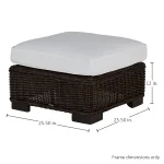 Rustic N-dura Resin Wicker Outdoor Woven Ottoman