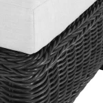 Rustic N-dura Resin Wicker Outdoor Woven Ottoman - Image 18