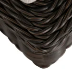 Rustic N-dura Resin Wicker Outdoor Woven Ottoman - Image 32