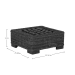 Rustic N-dura Resin Wicker Outdoor Woven Ottoman - Image 27