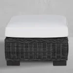Rustic N-dura Resin Wicker Outdoor Woven Ottoman - Image 26