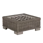 Rustic N-dura Resin Wicker Outdoor Woven Ottoman - Image 25