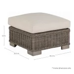 Rustic N-dura Resin Wicker Outdoor Woven Ottoman - Image 23