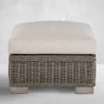 Rustic N-dura Resin Wicker Outdoor Woven Ottoman - Image 21