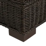 Rustic N-dura Resin Wicker Outdoor Woven Ottoman - Image 16