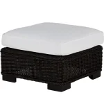 Rustic N-dura Resin Wicker Outdoor Woven Ottoman - Image 13