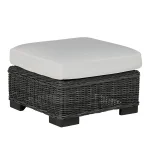 Rustic N-dura Resin Wicker Outdoor Woven Ottoman - Image 10
