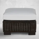 Rustic N-dura Resin Wicker Outdoor Woven Ottoman - Image 9