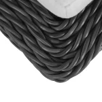 Rustic N-dura Resin Wicker Outdoor Woven Ottoman - Image 7