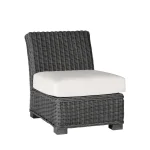 Rustic Woven N-dura Resin Wicker Outdoor Sectional Slipper Chair - Image 13