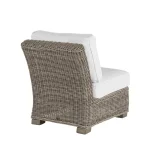 Rustic Woven N-dura Resin Wicker Outdoor Sectional Slipper Chair - Image 19