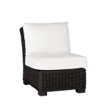 Rustic Woven N-dura Resin Wicker Outdoor Sectional Slipper Chair - Image 17
