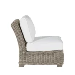 Rustic Woven N-dura Resin Wicker Outdoor Sectional Slipper Chair - Image 3