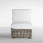 Rustic Woven N-dura Resin Wicker Outdoor Sectional Slipper Chair - Image 9