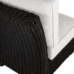 Rustic Woven N-dura Resin Wicker Outdoor Sectional Slipper Chair - Image 8