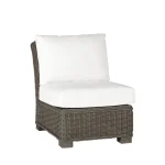 Rustic Woven N-dura Resin Wicker Outdoor Sectional Slipper Chair - Image 7