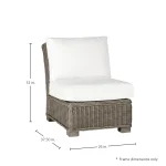 Rustic Woven N-dura Resin Wicker Outdoor Sectional Slipper Chair - Image 6