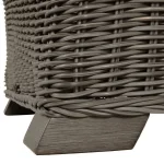 Rustic Woven N-dura Resin Wicker Outdoor Sectional Slipper Chair - Image 5