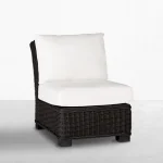 Rustic Woven N-dura Resin Wicker Outdoor Sectional Slipper Chair - Image 4