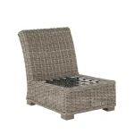 Rustic Woven N-dura Resin Wicker Outdoor Sectional Slipper Chair - Image 22
