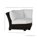 Rustic N-dura Resin Wicker Outdoor Sectional Corner - Image 6
